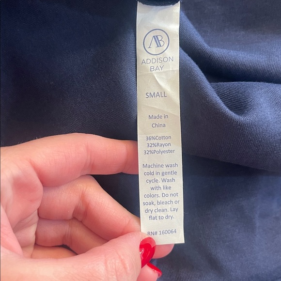 Addison Bay Navy and White Rugby Sweatshirt Mini Dress - Picture 4 of 4